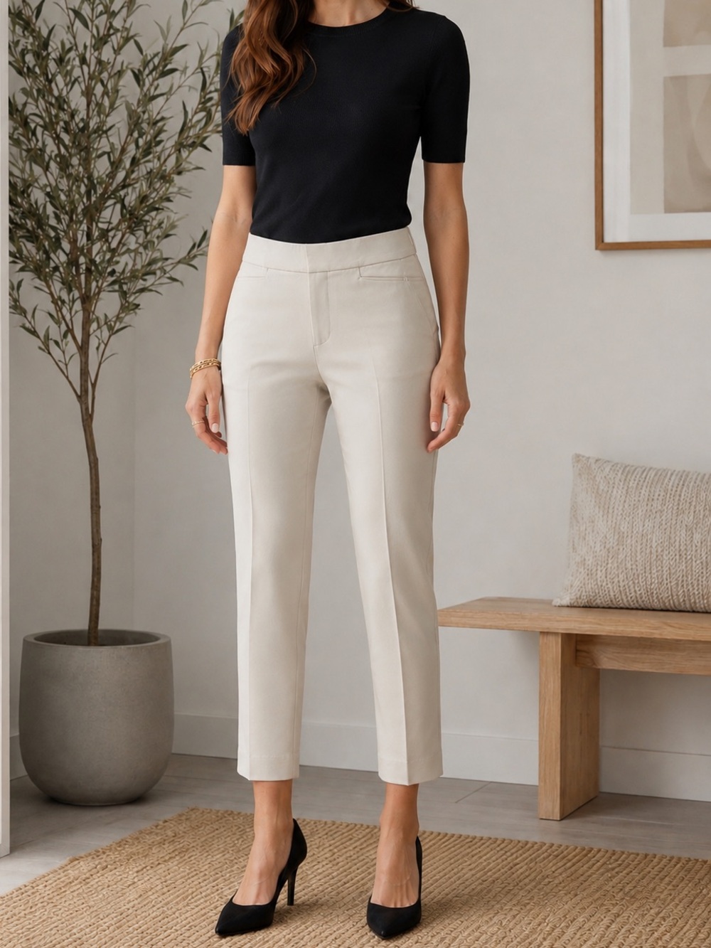CROSBY Cropped Slim Ankle Pant Women’s size 8